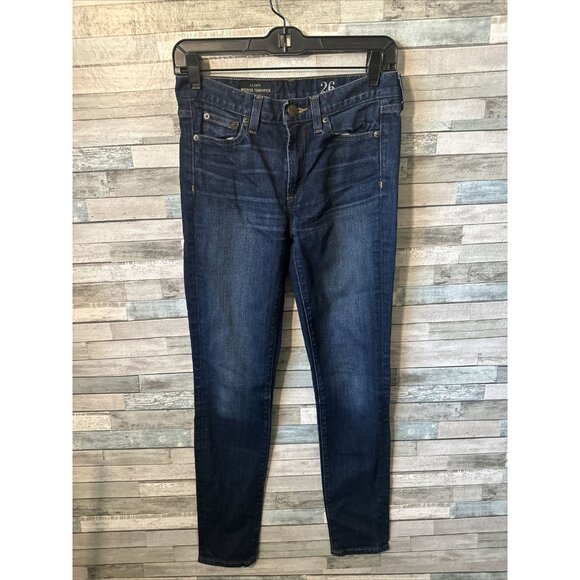 Women’s J.crew Denim Jeans Mid rise Toothpick Dark Wash Size 26 - Picture 2 of 16